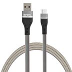Global 3.1A UsbA to Micro Örgülü Data ve Şarj Hızlı Kablosu ML108 Gri