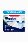 Giggles Yetişkin Emici Külot Bez Small Bel Ölçüsü 50-90cm Islaklık Göstergeli 30'lu 1 Paket 30 Adet