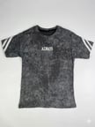 Erkek Çocuk Vintage Görünümlü Antrasit T-shirt - Retro Şerit Detaylı Grafik Baskılı Üst