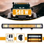 Off Road 3 Sıra 540W 5 modlu Modlu Led Lamba Beyaz Ve Turuncu 108 cm 3030 Cree Led