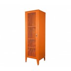 Alfafonet Ziglat Serisi Kilitli Metal Home Office Dolabı %70 Perfore Kapaklı Turuncu (RAL 2004) 450x1500x450 mm