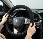 Kadın Sürücülere Özel Full Siyah Taşlı Direksiyon Kılıfı