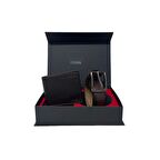 Fossil Kahve Napa Cüzdan 1826&3,5 CM Hakiki Deri Kemer Seti 125CM