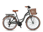 SIRIO - 28" City Bike - 21 Vites - V.B. - Nardo Gri - Siyah  - Shimano