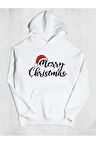Unisex Merry Christmas Kapüşonlu Sweatshirt