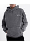 Unisex Oversize Eskitme Nasa Kapüşonlu Sweatshirt