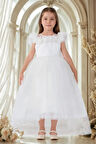 Pamina Kız Çocuk Prenses Elbise 3-7 Yaş Ekru