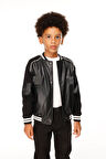 Jena Erkek Çocuk Rock Roll Ceket 9-14 Yaş Siyah