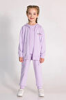 Dmb Kız Çocuk Fermuarlı Kapüşonlu Hırka 3-8 Yaş Lila