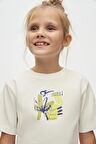 Nk Kız Çocuk Patına Tshırt 4-8Yaş Ekru