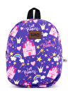 Wia Eğlenceli Baskı Tek Bölmeli Kreş Çanta Mor