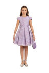 Pamina Kız Çocuk Şık Çantalı Elbise 8-14 Yaş Lila