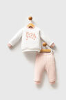 U.S Polo Kız Bebek takım 6-36 Ay Ekru
