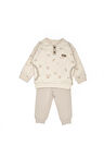 BabyCosy Erkek Bebek Baskılı Takım 3-24 Ay Krem