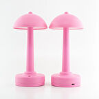 Light Design Şarjlı ve 3 Kademe Işık Ayarlı Masa Lambası Pembe