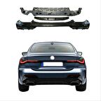 Bmw g22 g23 440 arka tampon difüzörü ve egzoz ucu seti 2021+