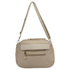 Kadın Yazı Detaylı Krem Çapraz Çanta