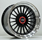 BCH-7307 8*17 4*100-108 ET20 73.1 BLACK LIP MAC+CHROME RIVETS