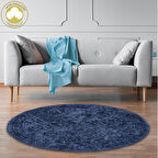 Alanur Aspendos Eskitme Hardal Cotton Yuvarlak Halı