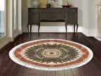 Dekoreko İpek Halı Dijital Saçaklı Yuvarlak 1830 Desen 1