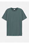 Orlen Haki Renk İpek Apreli Oversize T-shirt