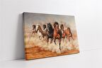 Tozu Dumana Katmış At Sürüsü Kanvas Tablo