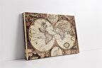 Eski Dünya Haritası Kanvas Tablo