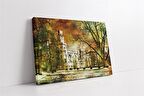 Yemyeşil Ağaçlar İçerisinde Şato Kanvas Tablo
