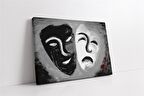 Siyah ve Beyaz Maske Kanvas Tablo