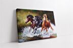 Koşan Atlar Kanvas Tablo