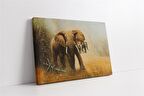 Üçlü Fil Kanvas Tablo