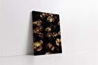 Siyah Zemin Altın Mantarlar Kanvas Tablo