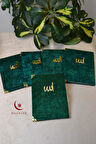 Kadife Kapaklı Allah Lafızlı 5 Adet Ekonomik Yasin Kitabı - 12x17 cm, 80 Sayfa