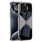 iPhone 15 Pro Max Kılıf Ultra İnce Kamera Korumalı PC + Deri Arka Yüzey X-Pro Kılıf