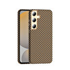 Galaxy S24 Kılıf M-safe Şarj Özellikli Karbon Fiber Görünümlü Gros Kılıf Desert Titanyum