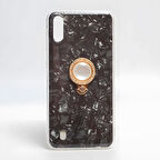 Galaxy A10 Kılıf Parlak Mermer Desenli Yüzüklü Vista Silikon Kılıf