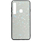 Galaxy A9 2018 Kılıf Mermer Desenli Marbel Temperli Cam Silikon Kılıf