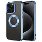 iPhone 15 Pro Max Kılıf Tek Kamera Çerçeveli Logo Gösteren Omega Kılıf