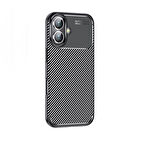 iPhone 16 Plus Kılıf Negro Karbon Tasarım Silikon Kılıf