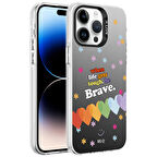 Apple iPhone 14 Pro Max Kılıf Desenli Zore Silver Sert Kılıf