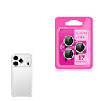 iPhone 17 Pro CL-06 Kamera Lens Koruyucu Titanyum-Gümüş