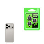 iPhone 17 Pro Max / İphone 17 Pro CL-07 Kamera Lens Koruyucu Titanyum-Gri
