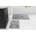 ALANUR HOME DOMİNO ESKİTME COTTON 2'Lİ PASPAS TAKIMI GRİ