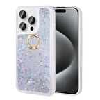 iPhone 15 Pro Max Kılıf Milce Simli Pullu Yüzüklü Kılıf