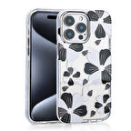 iPhone 16 Pro Max Kılıf Magsafe Şarj Özellikli Şık Çiçek Desenli Papat Kılıf