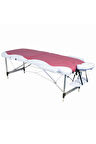 Medikalcim Katlanabilir Metal Masaj Masası,çanta Tipi Masaj Ve Tedavi Yatağı Bordo-krem