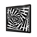 Soyut Tasarım Çerçeveli Cam Tablo