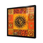 Etnik Motif Çerçeveli Cam Tablo