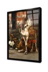 Deveye Binen Adam Çerçeveli Cam Tablo