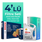 BOSCH Fiat Egea 1.4 Benzin Filtre Bakım Seti Shell Motor Yağlı (2015-2024) 4 Lü